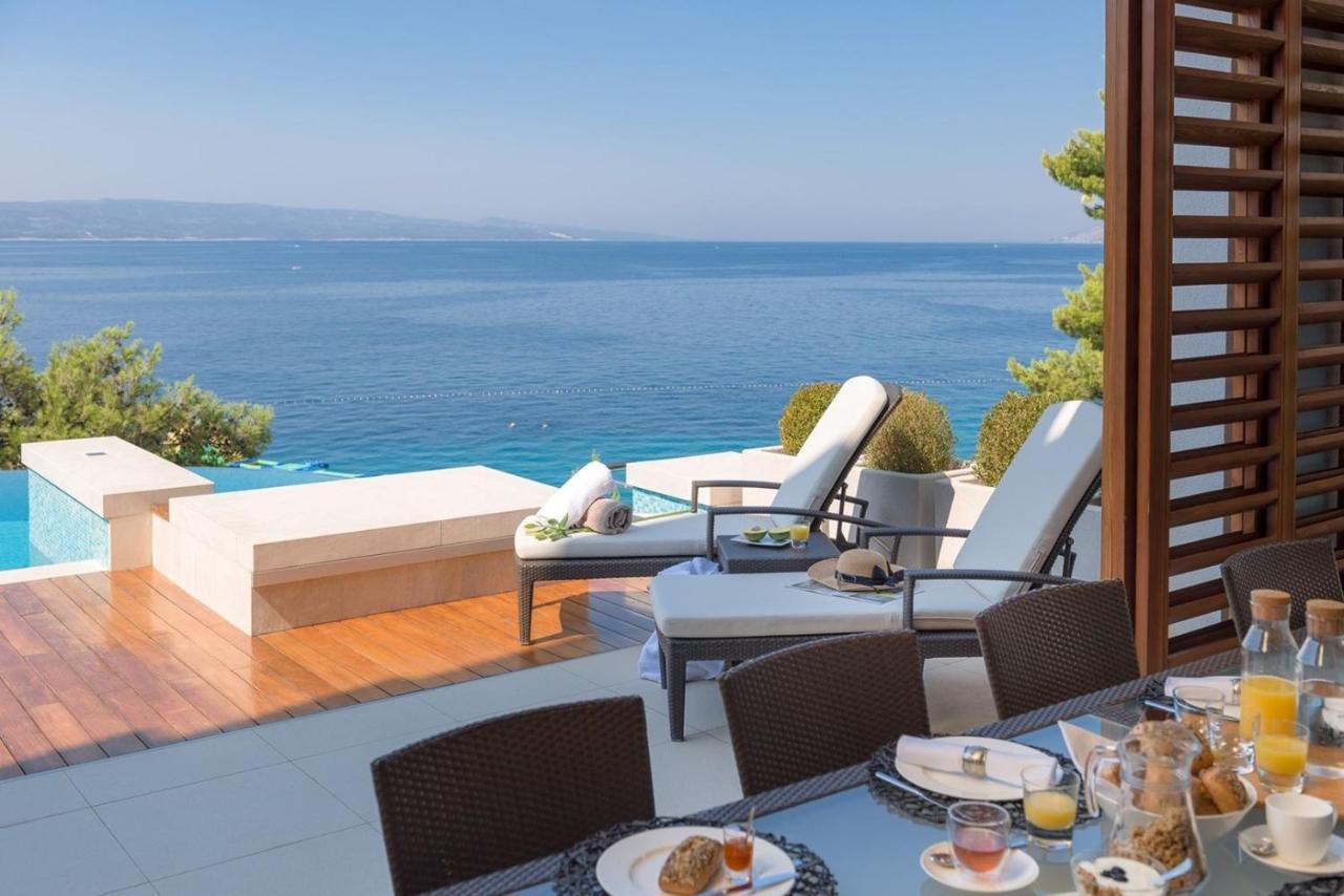 Luxury Seafront Villa Brela Pride With Private Heated Pool At The Beach In Brela - Baska Voda Zewnętrze zdjęcie